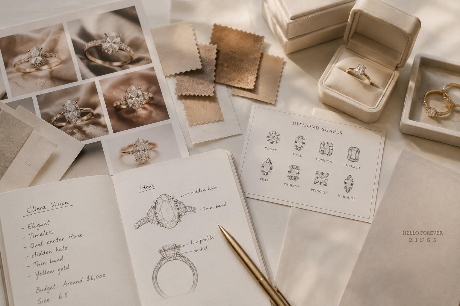 Custom ring design inspiration board