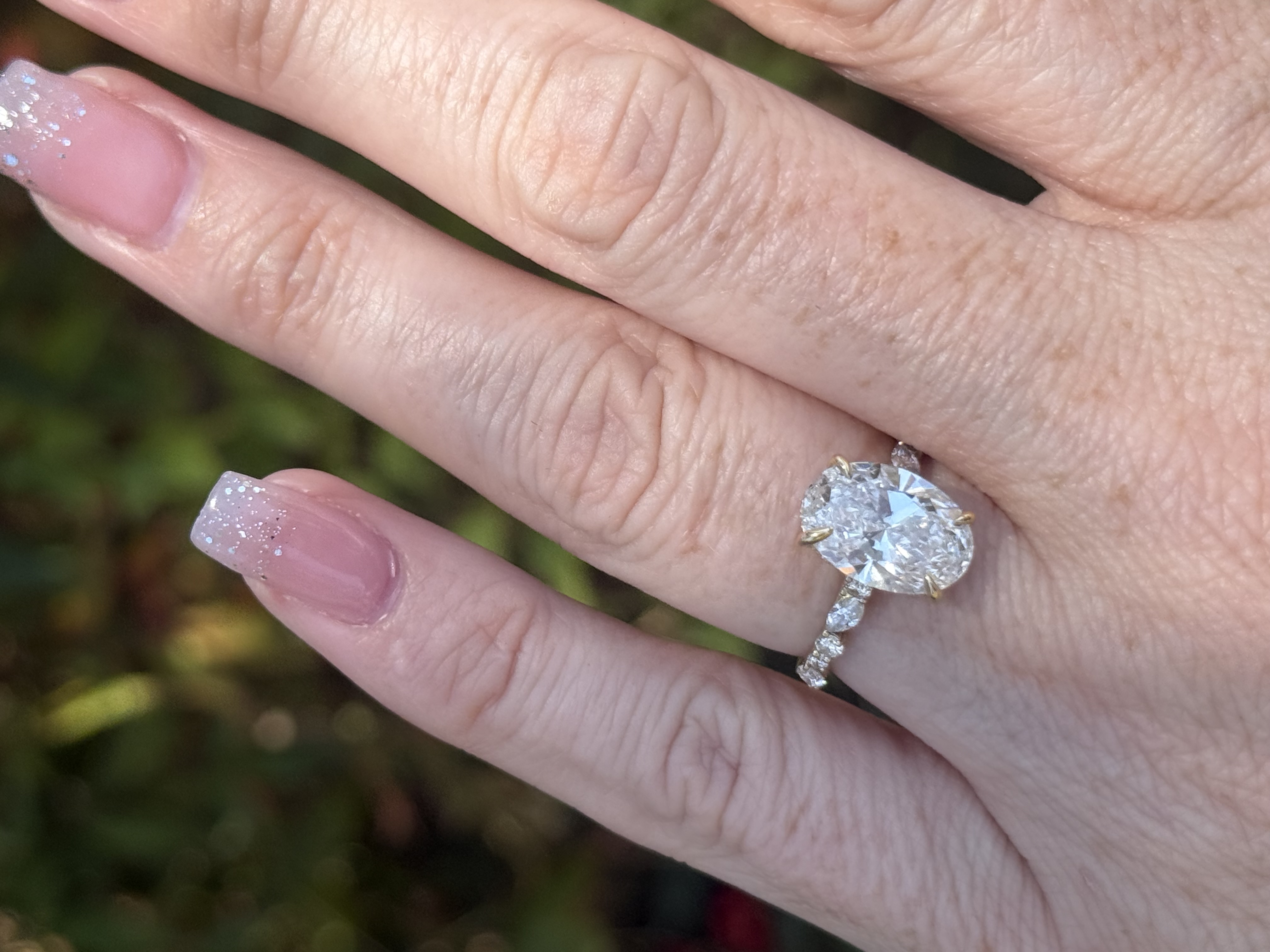 Oval custom engagement ring