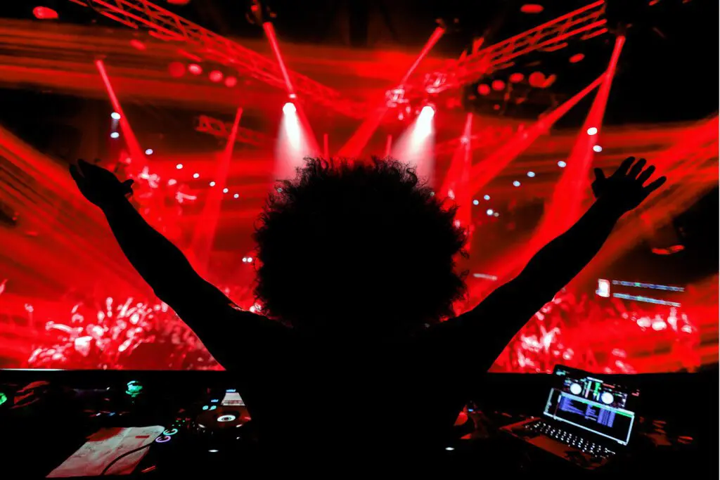 DJ mixing music at a live event