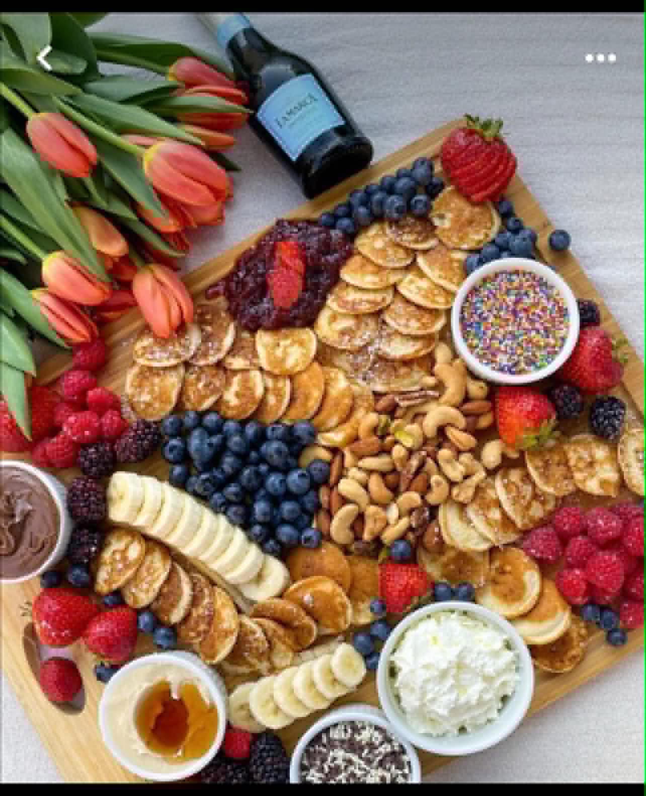Mini pancake grazing board by Lilly's Mini Pancakes